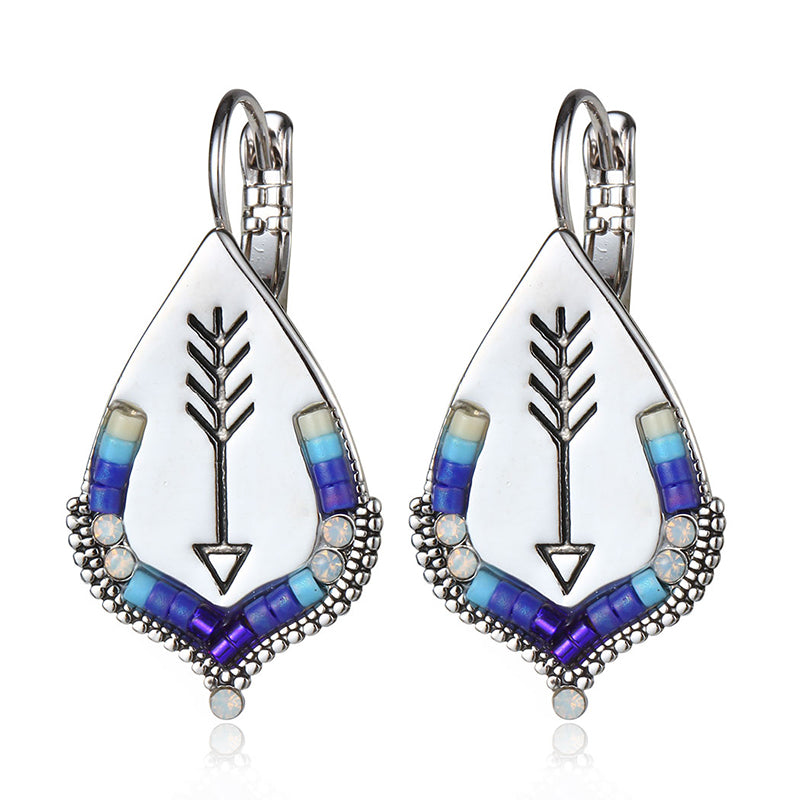 Unique Carving Arrow Shaped  Drop Earring
