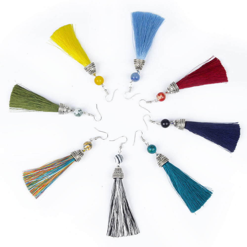 Lava Tiger Eye Natural Stone Earrings